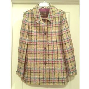 Coach Plaid Multicolor Wool Peacoat Large